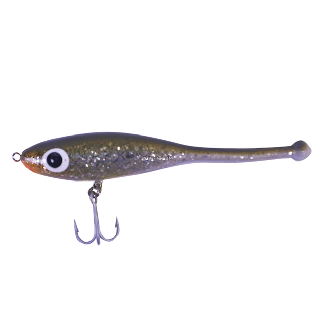 Picture of Paul Brown Devil Soft-Body Twitchbait, 4 7/8", 5/8 Oz, Green Back/Silver Glitter, Suspending