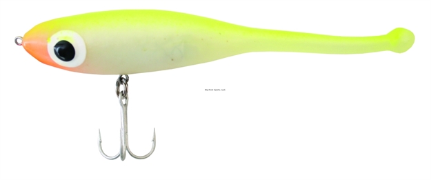 Picture of Paul Brown Devil Soft-Body Twitchbait, 4 7/8", 5/8 Oz, Pearl/Chartreuse Back, Suspending