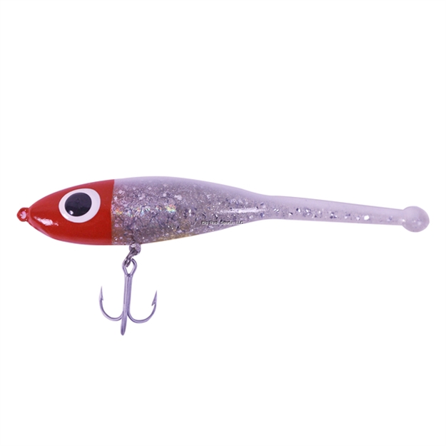 Picture of Paul Brown Devil Soft-Body Twitchbait, 4 7/8", 5/8 Oz, Red Head/White Back/Silver Glitter, Suspending