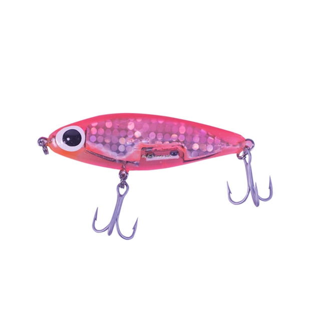 Picture of Paul Brown Soft Dine 2 5/8", 3/8 Oz., Pink Back/ Silver Dot/Clear Belly/Orange Throat