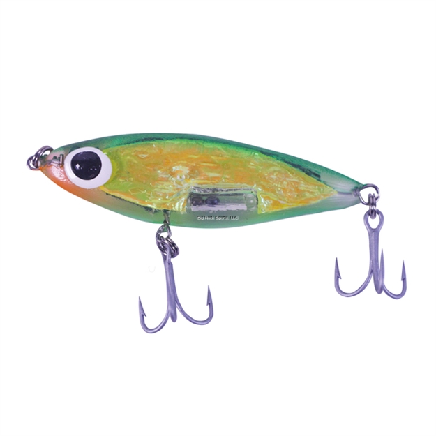 Picture of Paul Brown Soft Dine XL 3 1/4", 5/8 Oz.,  Emerald Green Back/Chartreuse Crinkle/Clear Body/Orange Throat