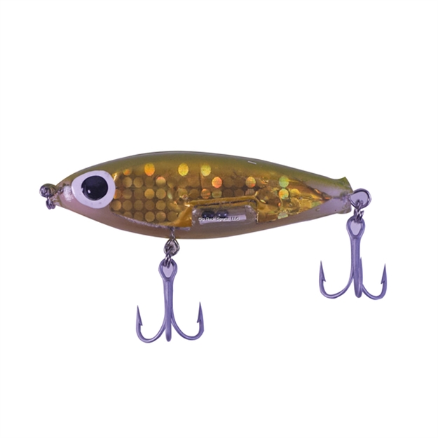 Picture of Paul Brown Soft Dine XL 3 1/4", 5/8 Oz., Bayou Green Back/Gold Dot/ Clear Belly/Orange Throat