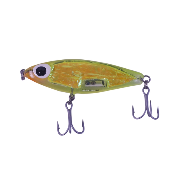 Picture of Paul Brown Soft Dine XL 3 1/4", 5/8 Oz., Chartreuse Back/Chartreuse Crinkle/Clear Belly/Orange Throat