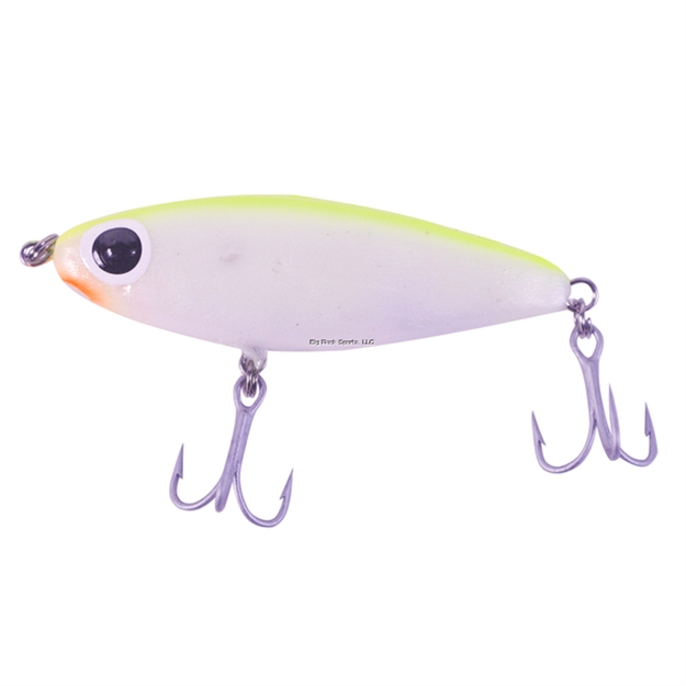 Picture of Paul Brown Soft-Dine XL Soft Body Rattling Twitchbait, 3 1/4", 5/8 Oz, Purple/Chartreuse Belly, Suspending
