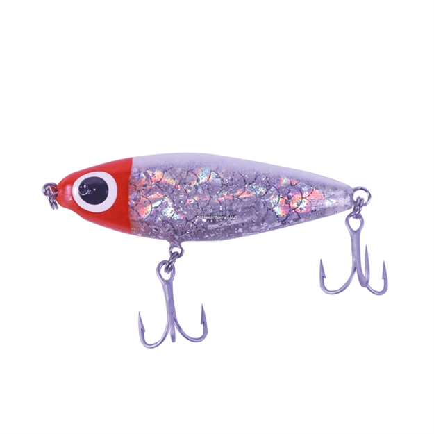Picture of Paul Brown Soft-Dine XL Soft Body Rattling Twitchbait, 3 1/4", 5/8 Oz, Red Head/White Back/Silver Glitter, Suspending