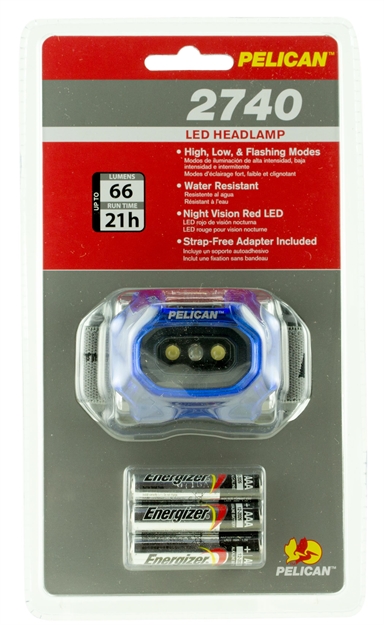Picture of Pelican  2740 Headlamp Gen 2 66 Lumens Aaa (3) Blue