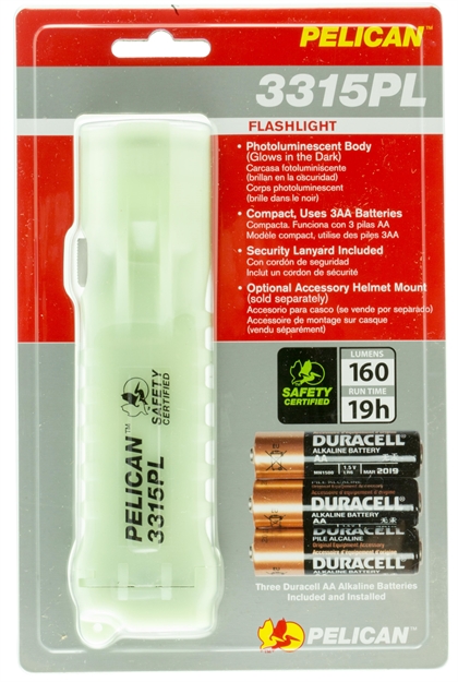 Picture of Pelican 3315Pl Medium Light 160 Lumens AA (3) Photoluminescent