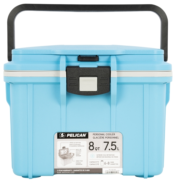 Picture of Pelican Products Coolers IM 8 Quart Blue/Gray W/Ice Pack & Storage 8Q1CLBLUGRY 019428182823