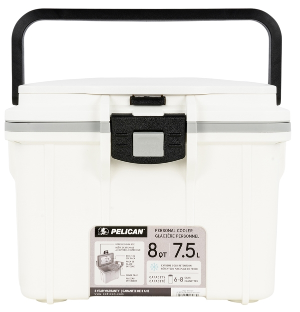 Picture of Pelican 8Q-1-Whtgry 8Qt Elite Cooler Wht/Gry 8Q1WHTGRY 019428182830
