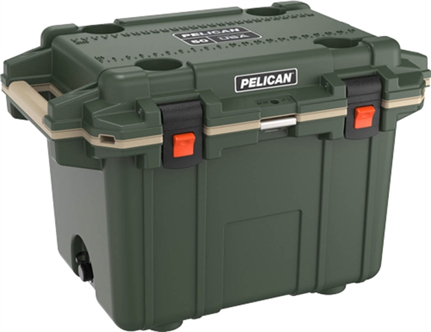 Picture of PELICAN PRODUCTS COOLERS IM 50 QUART HUNTER GREEN/TAN 50Q15HTGRNTN 0825494079840