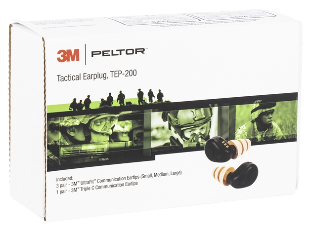 Picture of Peltor Tep200 Electronic Earplugs Tactical Black/Orange Adult
