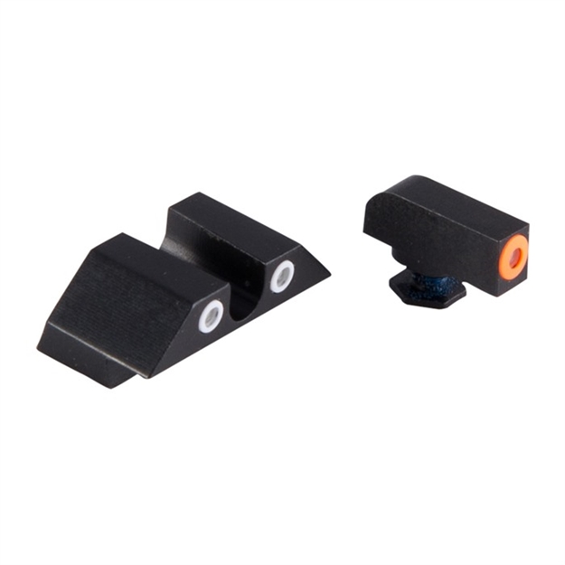 Picture of Night Fision Glk001007ogw Tritium Night Sights For Glock  Green Tritium Orange Outline Front Sight- Green Tritium White Outline Rear Sight Glock 17/17L/19/22 GLK00107OWX