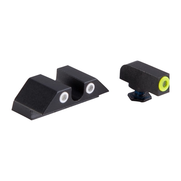 Picture of Night Fision Glk001007ygw Tritium Night Sights For Glock  Green Tritium Yellow Outline Front Sight- Green Tritium White Outline Rear Sight Glock 17/17L/19/22 GLK00107YWX 856386007122