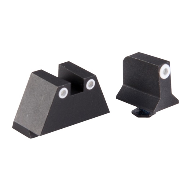 Picture of Night Fision Glk004003wgw Suppressor Height Sights For Glock  Green Tritium White Outline Front Sight-Green Tritium White Outline Rear Sight Glock 17/17L/19 GLK00403WWX