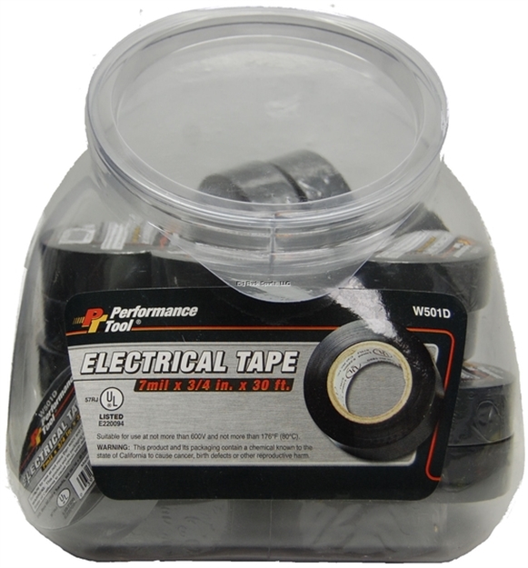 Picture of Performance Tool Electrical Tape Fishbowl 3/4"X30' 24Ct