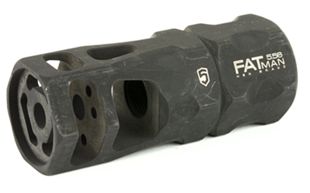 Picture of Phase 5 Weapon Systems Fatman556 Fatman Hex Brake Black Parkerized Steel With 1/2"-28 Tpi Threads & 3" Oal For 223 Rem, 5.56X45mm Nato Ar-Platform FATMAN-556
