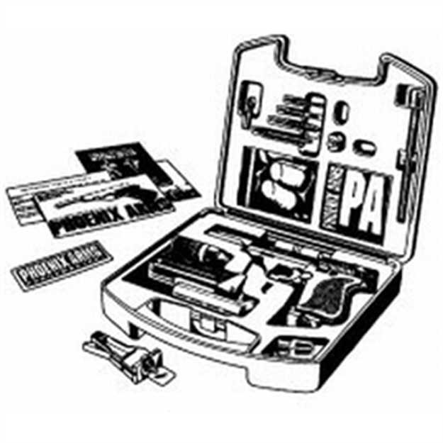 Picture of Phoenix Arms Drm2anb HP Deluxe Range Kit 22 LR 10+1 3"/5" Vent Rib Barrels, Satin Nickel Serrated Slide & Steel Frame, Black Polymer Grip Includes Locking Case DRM22ANB 753733105237