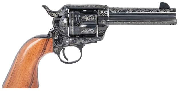 Picture of  Pietta Hf45lle434nmbw 1873 Great Western II  Sports South Exclusive 45 Colt (Long Colt) 6Rd 4.75" Blued Engraved Steel Barrel & Cylinder, Blued Engraved Steel Frame, Walnut Grip, Exposed Hammer 641996200441