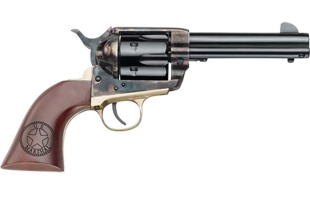 Picture of  Pietta Hf45usm434/Comb 1873 Great Western II U.S. Marshal 45 Colt (Long Colt) 6Rd 4.75" Blued Steel Barrel & Cylinder Blued Steel Frame. Walnut Engraved Grip, Exposed Hammer