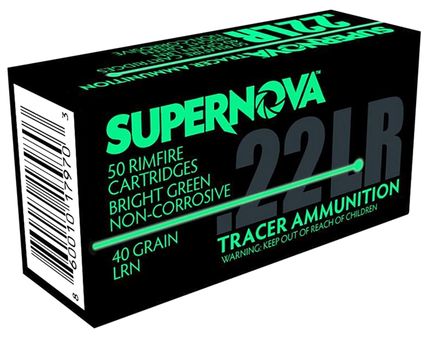Picture of  Supernova Pmsn22lrg Green Tracer Non-Corrosive 22Lr 40Gr Lead Round Nose 50 Per Box/100 Case
