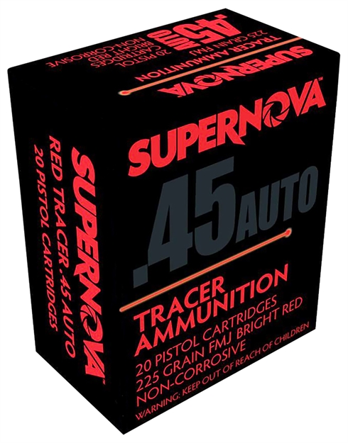 Picture of  Supernova Pmsn45acr Red Tracer Non Corrosive 45 Acp 225 GR Full Metal Jacket 20 Per Box/ 50 CS 860010179758