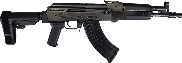 Picture of Pioneer Arms Ak0031sba3 Hellpup Collapsible Brace 7.62X39mm 11.73" 30+1 Black Collapsible Stock