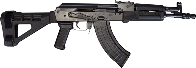 Picture of Pioneer Arms Ak0031sbm47 Hellpup Elite Fixed Brace 7.62X39mm 11.73" 30+1 Black Black Polymer Pistol Brace