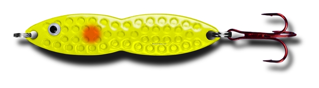 Picture of PK Lures Flutter Fish Spoon, 1/2 Oz., Yellow Glow Orange Dot