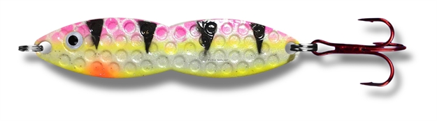Picture of PK Lures Flutter Fish Spoon, 1/4 Oz., Red Tiger Glow