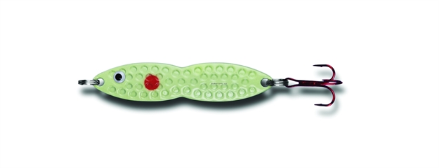Picture of PK Lures Flutter Fish Spoon, 3/8 Oz., Red Dot Glow