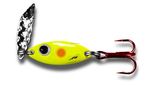 Picture of PK Lures Predator, 1/16 Oz., Yellow Glow Orange Dot