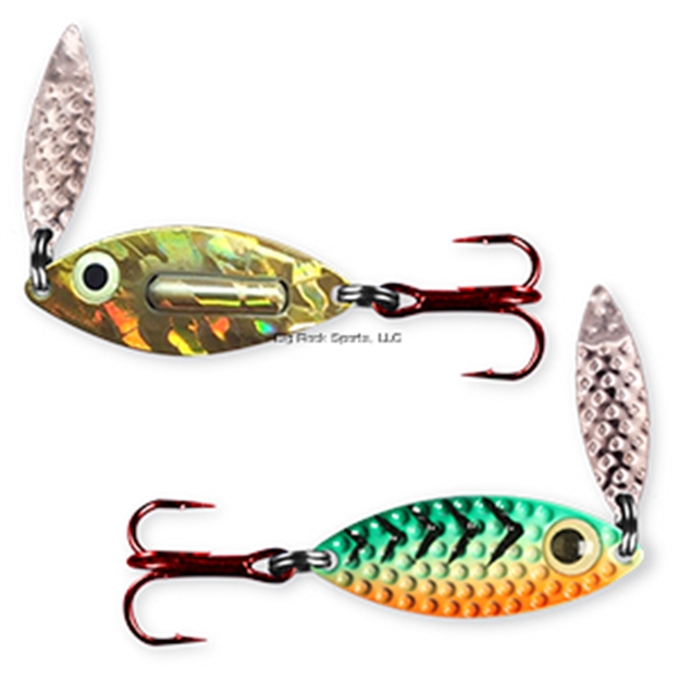Picture of PK Lures Rattling Spoon, 1/4 OZ Firetiger Glow, Gold Hologram Back