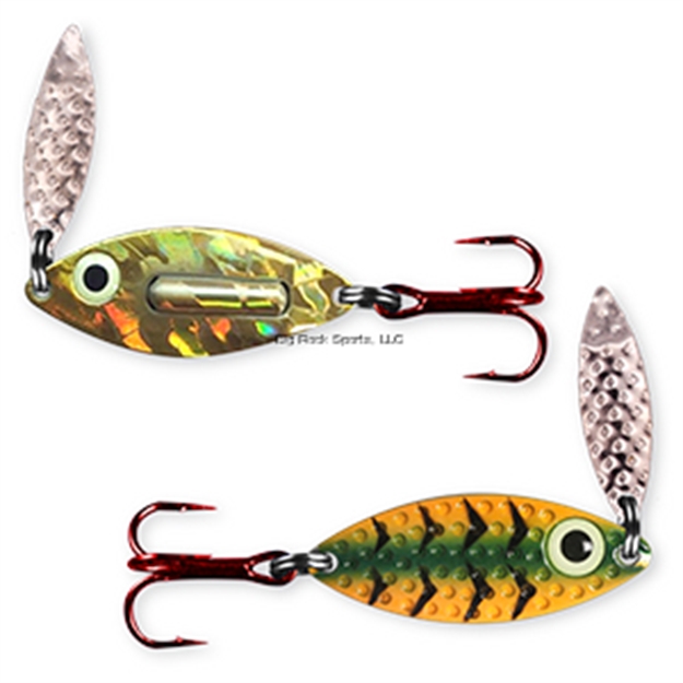 Picture of PK Lures Rattling Spoon, 3/8 OZ Crawdad Glow, Gold Hologram Back