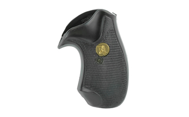Picture of  Pachmayr 03147 Compact Grip Checkered Black Rubber With Finger Grooves For Small Rossi Revolvers