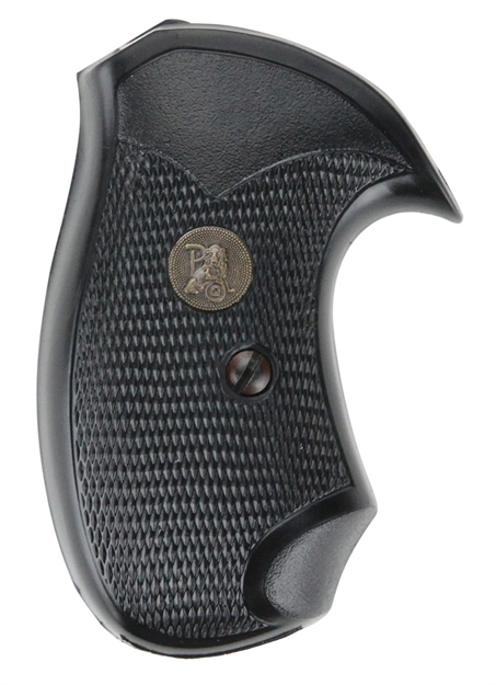 Picture of  Pachmayr 03255 Compact Grip Checkered Black Rubber For S&W J Frame With Square Butt 034337032557