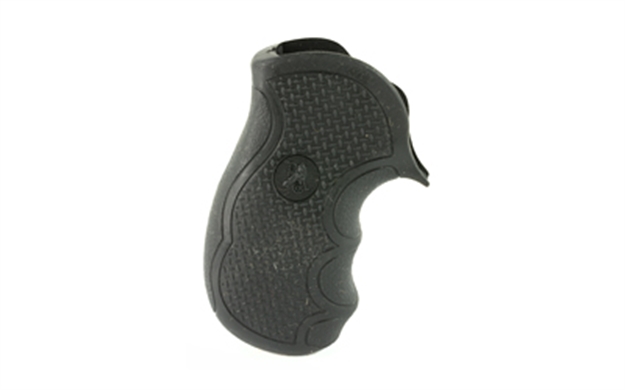Picture of  Pachmayr 02482 Diamond Pro Grip Diamond Checkering Black Rubber With Finger Grooves For Ruger Lcr
