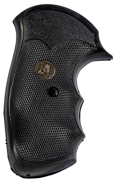 Picture of  Pachmayr 03249 Gripper Grip Checkered Black Rubber With Finger Grooves For S&W J Frame With Round Butt 034337032496