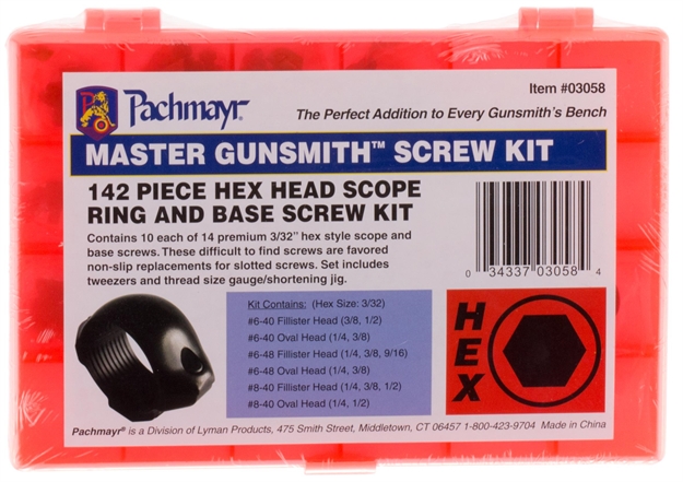 Picture of  Lyman 03058 Master Gunsmith Hex Head Ring And Base Screw Kit Hardened Steel Universal Metal Handle 142 Pieces