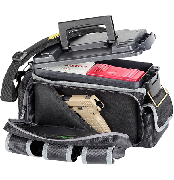 Picture of Plano X2 Range Bag W/1312 Field Box, Small, 13.5"L X 6.5"W X 7.5"H, Black/Gray 1312500