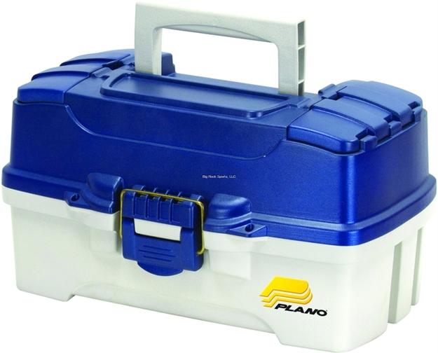 Picture of Plano 2 Tray Tackle Box W/Dual Top Access Blue Met/Off White 620206 024099662024