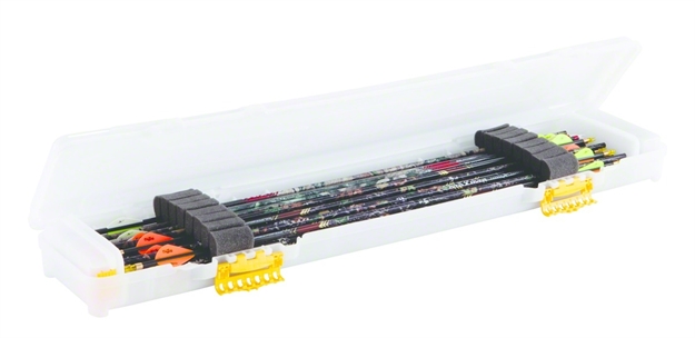 Picture of Plano Bowmax Compact Arrow Case, Holds UP TO 28 Arrows, W/Broadhead & Accessory Box, 36.38"L X 7.5"W X 3.19"H, Clear