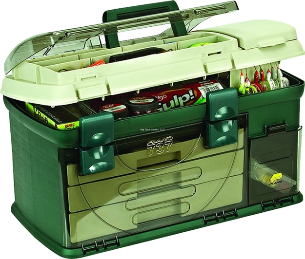 Picture of Plano Three-Drawer Tackle Box, X-Large, Green/Beige, 21X12x12" W/1-3500 Stow