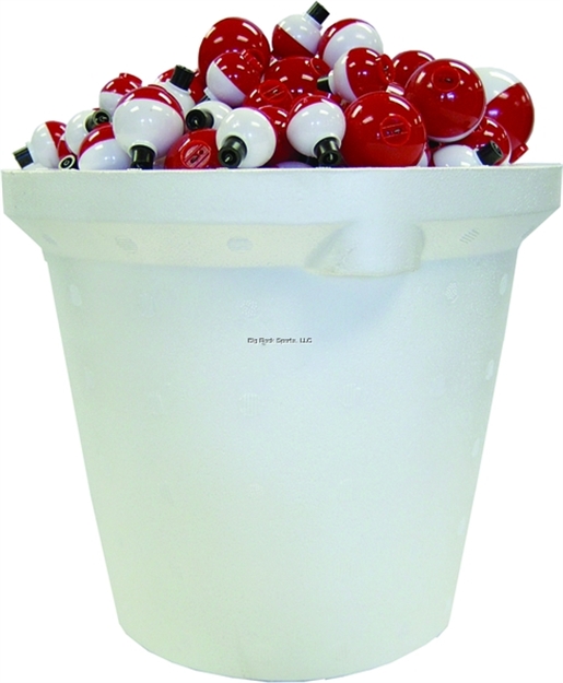 Picture of Plastilite Bucket-Of-Bobbers, Round Plastic,R/W, 144 Count