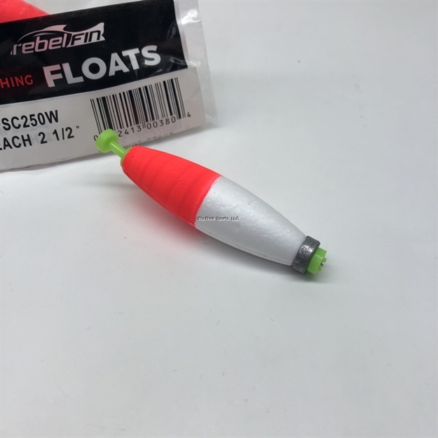 Picture of Plastilite Cigar Snap-On Foam Float, 2-1/2",  Weighted, Red/White, 2Pk