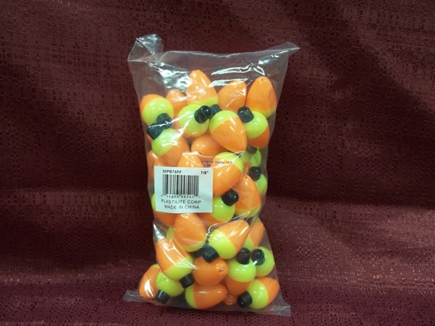 Picture of Plastilite Plasti-Bob 7/8", Pear Shape,Yel/Org, 50 Per Bag