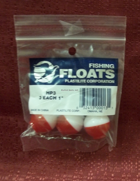 Picture of Plastilite Round Plastic Float, 1-1/4", Red/White, 3Pk