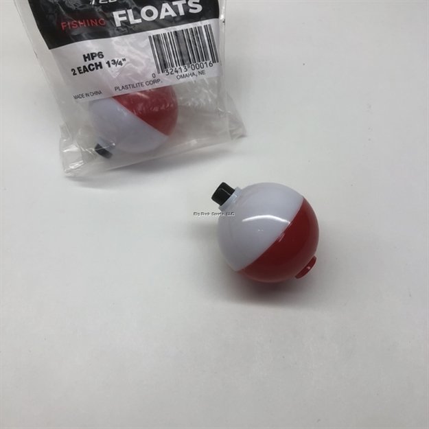 Picture of Plastilite Round Plastic Float, 1-3/4", Red/White, 2Pk