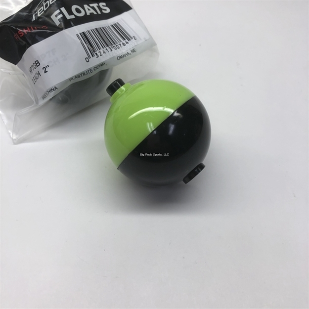 Picture of Plastilite Round Plastic Float, 2", Green/Black, 2Pk