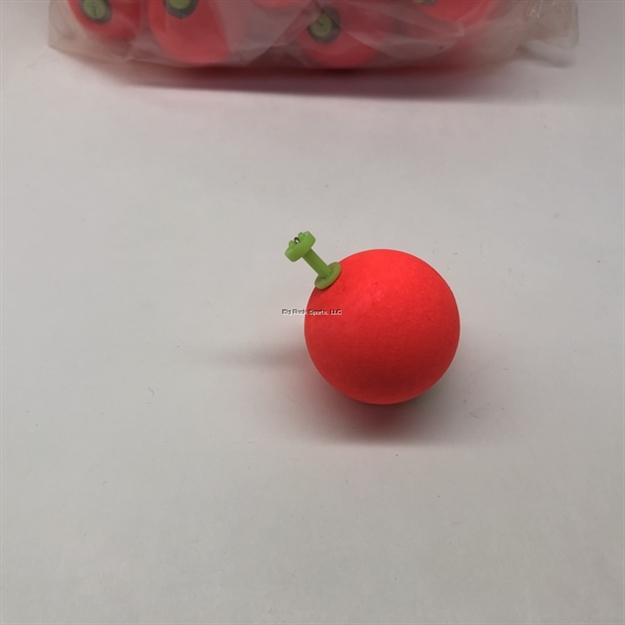 Picture of Plastilite Round Snap-On Foam Float, 1-1/2", Weighted, Red, 50 Per Bag