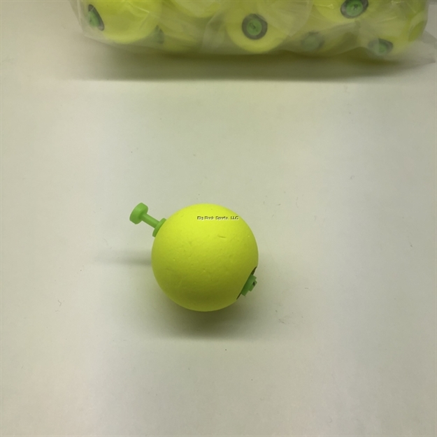 Picture of Plastilite Round Snap-On Foam Float, 1-1/2", Weighted, Yellow, 50 Per Bag